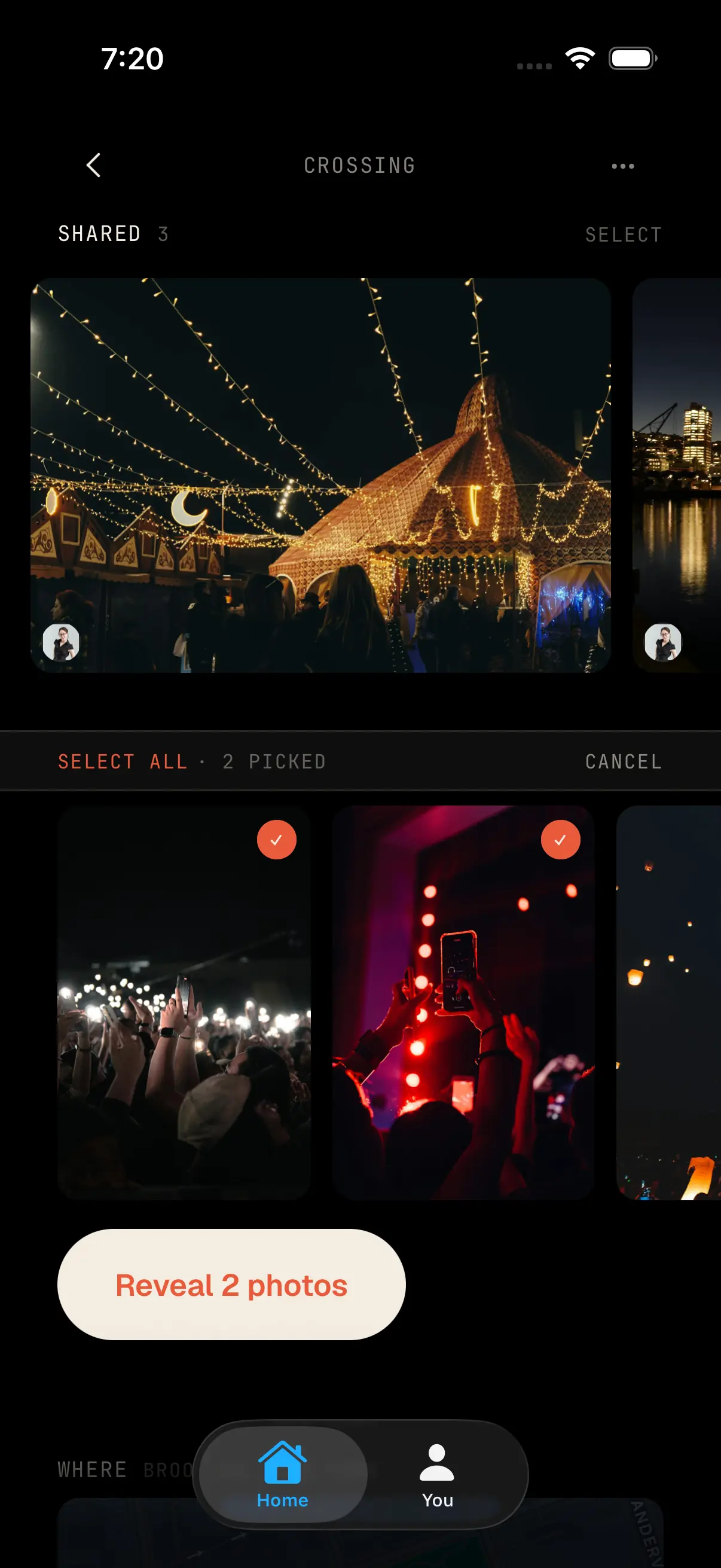 Reveal screen